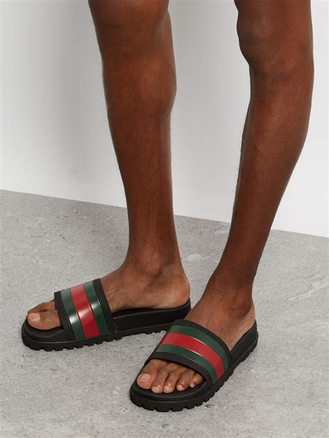 men's gucci pool slides|all black gucci slides women's.